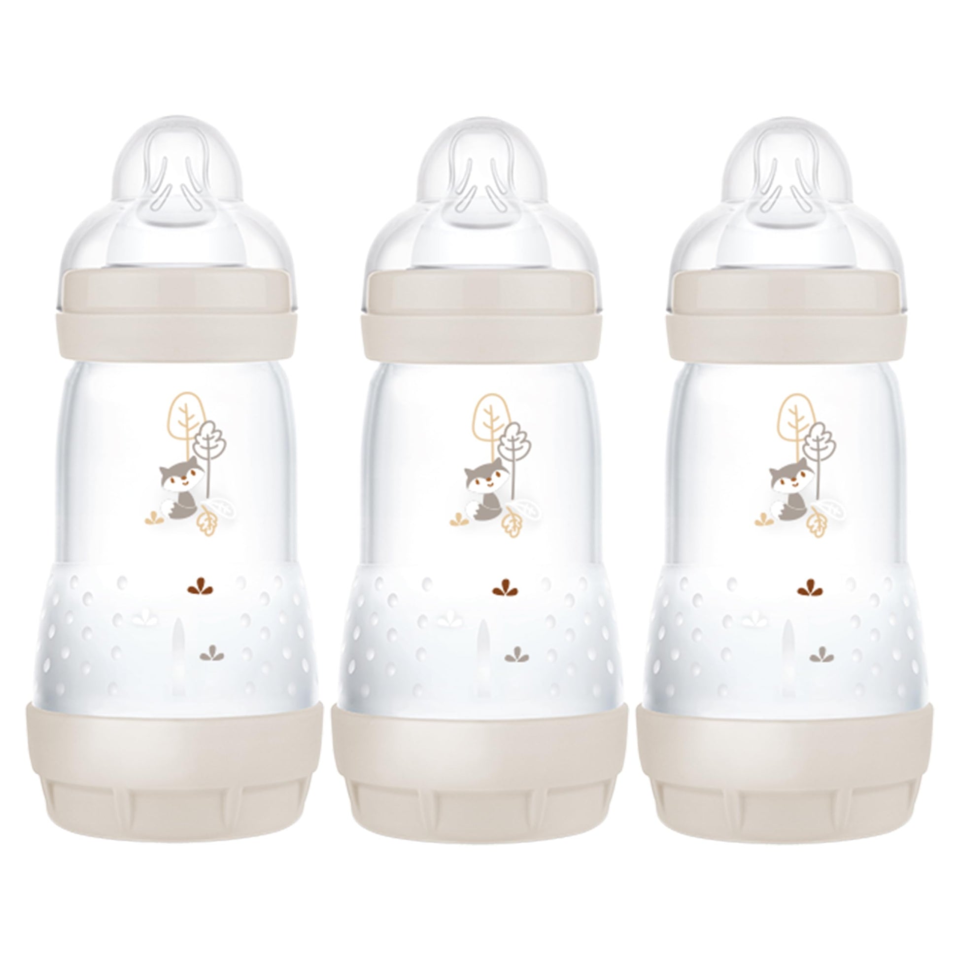 MAM Easy Start Anti-Colic Baby Bottles | 3 Pack (3 x 260) | Self-Sterlising Baby Milk Bottle | Medium Flow MAM Teats Size 2 | Newborn Essentials | Blue (Various Designs)
