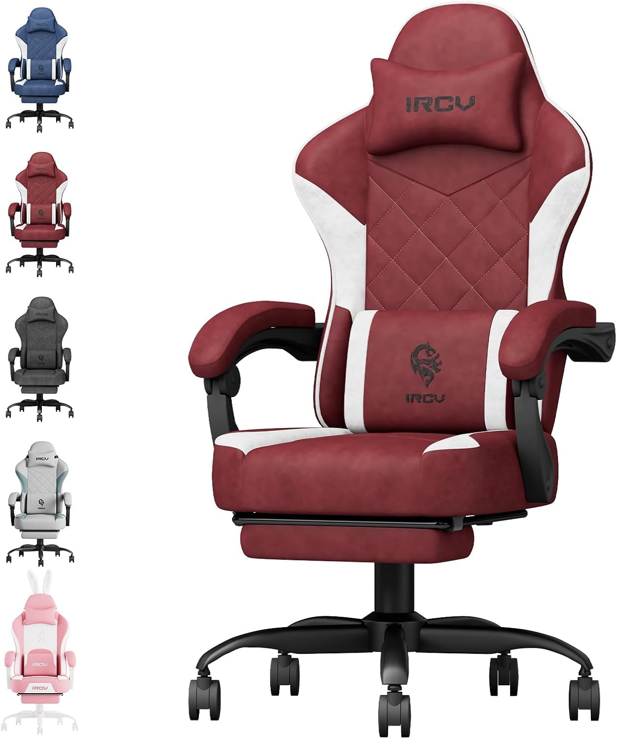 Gaming Chair, Gaming Chairs for Adults, Ergonomic Computer Chair with Footrest, Reclining Pc Gamer Chairs with Headrest and Lumbar Support, Technical Fabric, Black, 350LBS