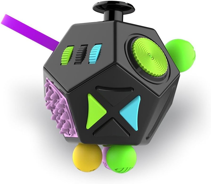 Fidget Cube With 12 Sides Figet Cube Adult Infinity Fidget Cube Toy Stress & Anxiety Cube Toy for all Ages with ADHD, ADD, ASD, ADHD Fidget Cube for Adults Kids Killing Time Gifts Christmas Gifts