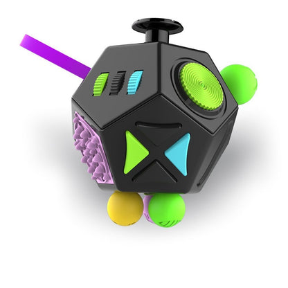 Fidget Cube With 12 Sides Figet Cube Adult Infinity Fidget Cube Toy Stress & Anxiety Cube Toy for all Ages with ADHD, ADD, ASD, ADHD Fidget Cube for Adults Kids Killing Time Gifts Christmas Gifts