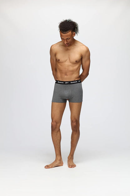 Reebok Boyes Boxers for Men | Pack of 5 Mens Sports Trunks, Breathable & Stretchable Cotton Underwear for Men | Multipack Boxer Shorts
