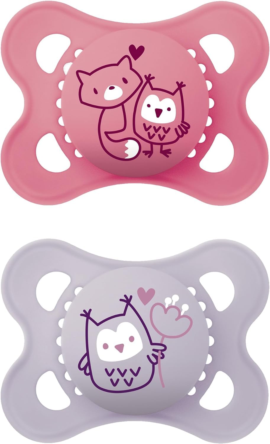 MAM Original Soothers | 0-6 Months | 2 Pack | Comes in Dummy Steriliser Case | Sustainable Materials | Baby Accessories for Newborn | Blue/Cream (Various Designs)