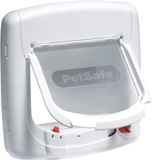 PetSafe, Deluxe Magnetic Cat Flap, Selective Entry, 4 Way Locking, White