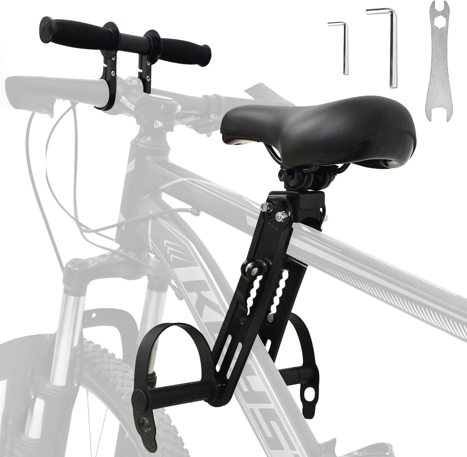 Kids Bike Seats with Bike Handlebars, Safe Child Front Seat Comfortable Front Mounted Bicycle Seats for Children 2-6 Years (up to 30kg) Fits All Mountain Bikes