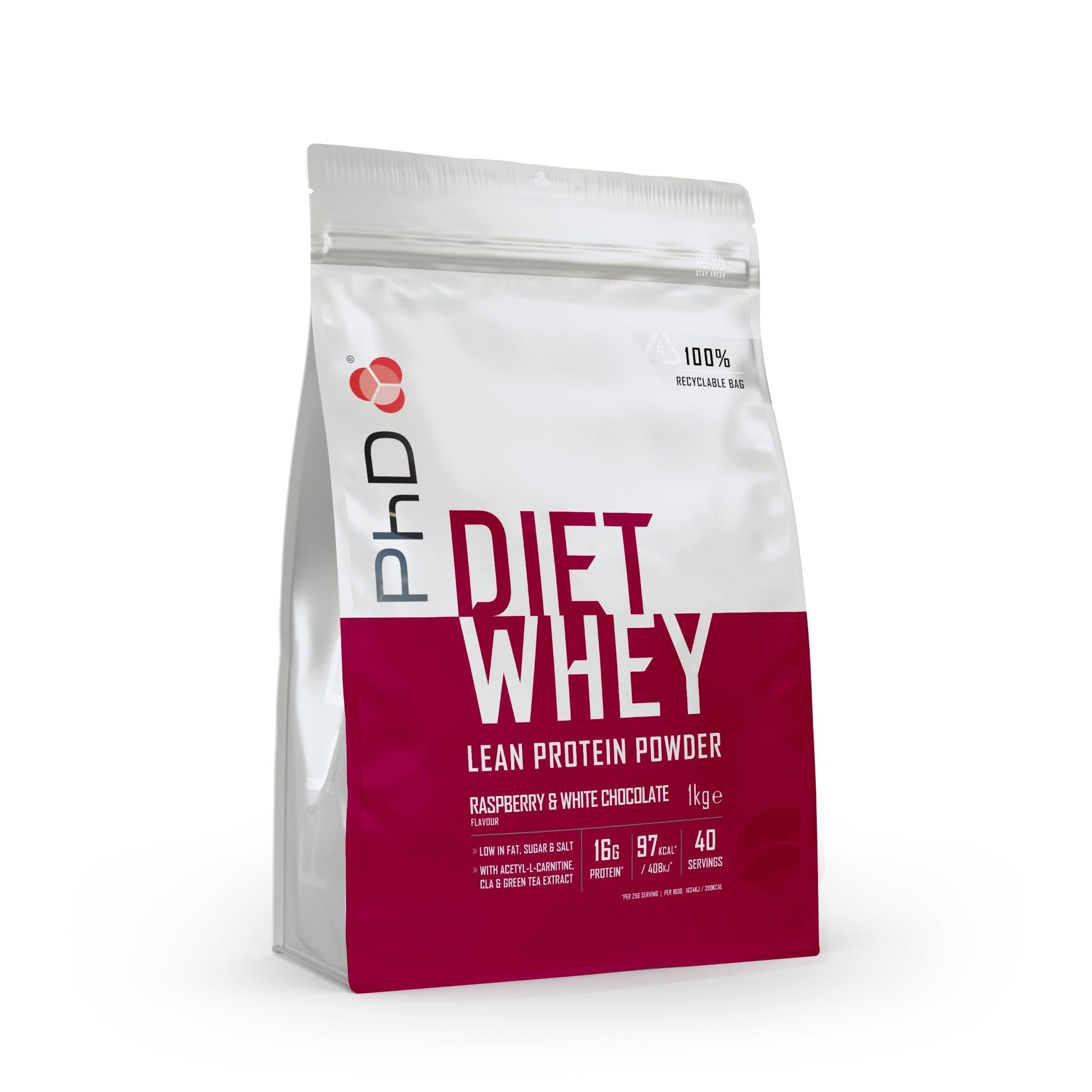 PhD Nutrition Diet Whey Low Calorie Protein Powder, Low Carb, High Protein Lean Matrix, Chocolate Peanut Butter Protein Powder, High Protein, 40 Servings Per 1 kg Bag