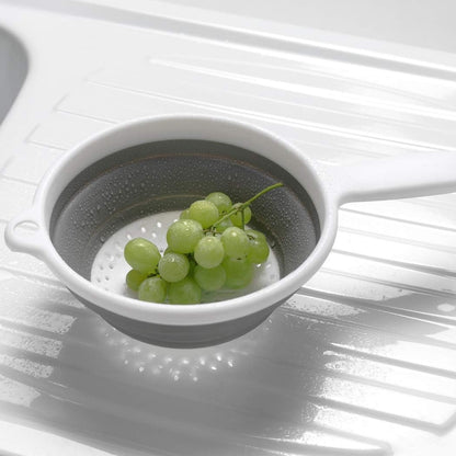 Addis 517522 "Pop & Store Collapsible Food Colander with Handle, White and Grey, 34 x 20 x 3 cm