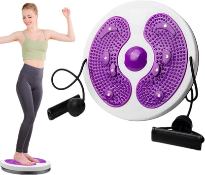 Waist Twisting Disc, Waist Whisper with Resistance Bands and Foot Massage, Body Shaping Waist Whisper Twisting Disc Board, Waist Trainer Machine for Exercise and Toning Workout Decoration (C)