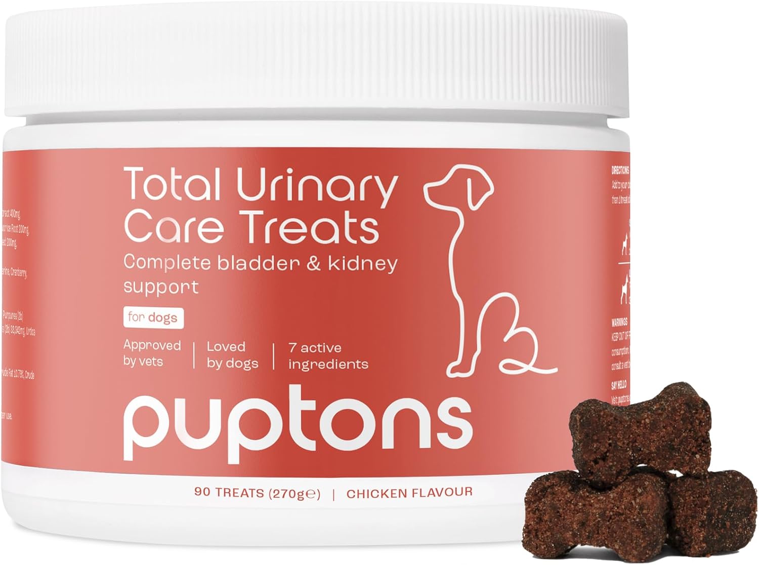 Total Urinary Care Treats | Dog UTI, Incontinence & Cystitis Relief Soft Chews | Natural Ingredients | Advanced Bladder & Kidney Support for Dogs (90 Treats)