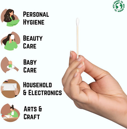 600 Bamboo Cotton Buds |100% Eco-Friendly Biodegradable | Cotton Wool Buds Q Tips | Compostable Bamboo Earbuds | Recycled Plastic Free Packaging | 6x100 Ear Buds Cotton… (600 Count)
