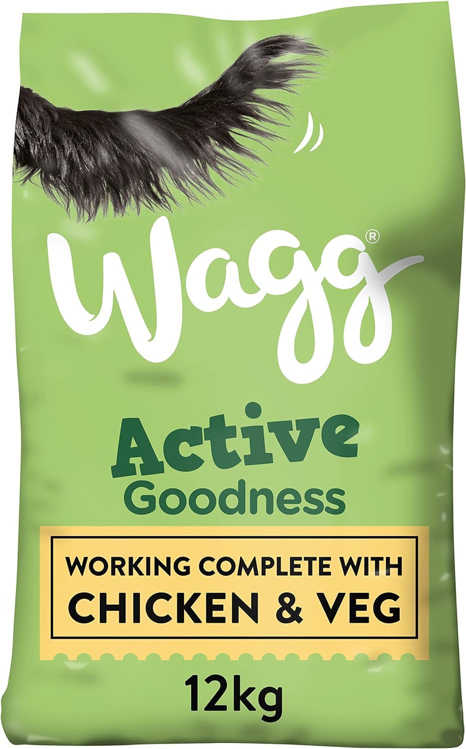 Wagg Active Goodness Complete Dry Adult Dog Food Beef & Veg 12kg - For All Active Working Dog Breeds