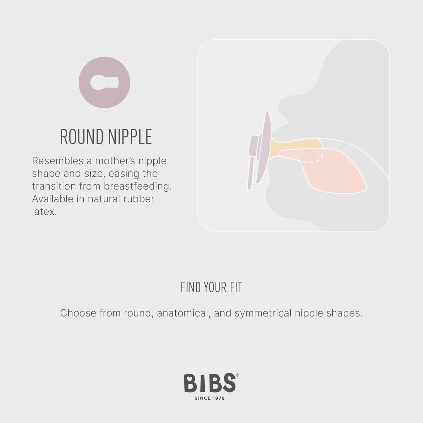 BIBS Colour Soother 2-Pack, BPA Free Dummy Pacifier, Round Nipple. Natural Rubber Latex, Size 1 (0-6 Months), Ivory/Sage