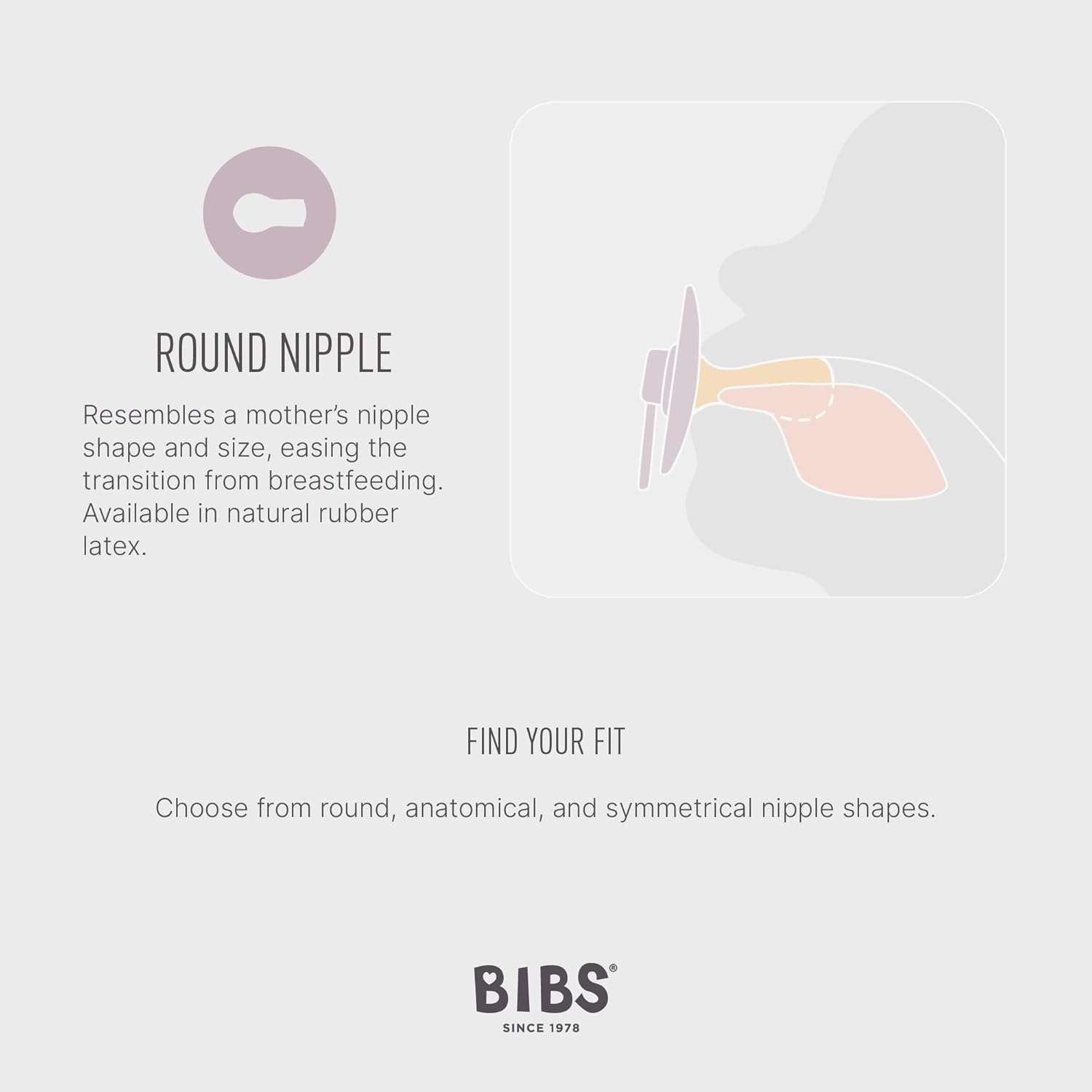 BIBS Colour Soother 2-Pack, BPA Free Dummy Pacifier, Round Nipple. Natural Rubber Latex, Size 1 (0-6 Months), Ivory/Sage
