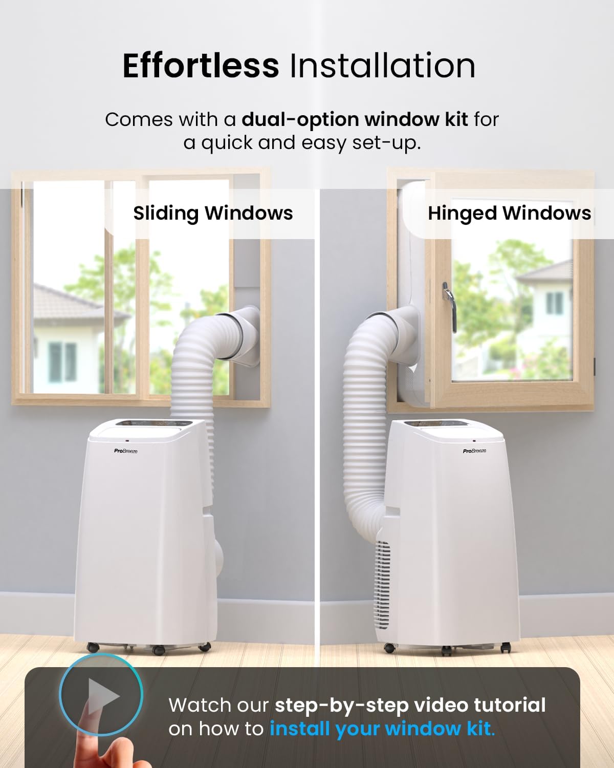 Pro Breeze 4-in-1 Powerful Portable Air Conditioner 12,000 BTU - Smart Home WiFi Compatible - App & Voice Control - Heater & Dehumidifier mode, 24hr Timer & Window Venting Kit - Class A Energy Rating