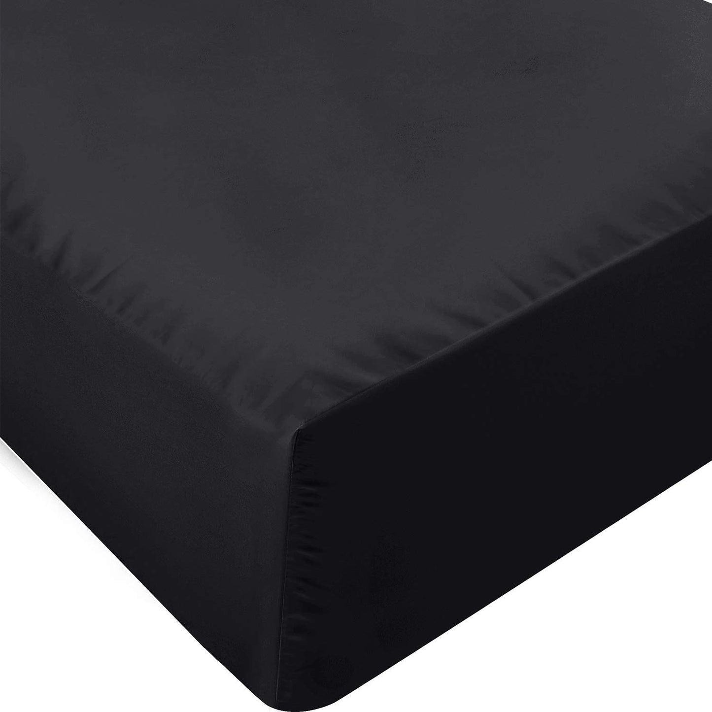 Utopia Bedding Fitted Sheet Double, White - Deep Pocket 14 inch (35 cm) - Easy Care - OEKO-TEX Certified - Soft Brushed Microfibre Fabric - Shrinkage and Fade Resistant - Bottom Sheet