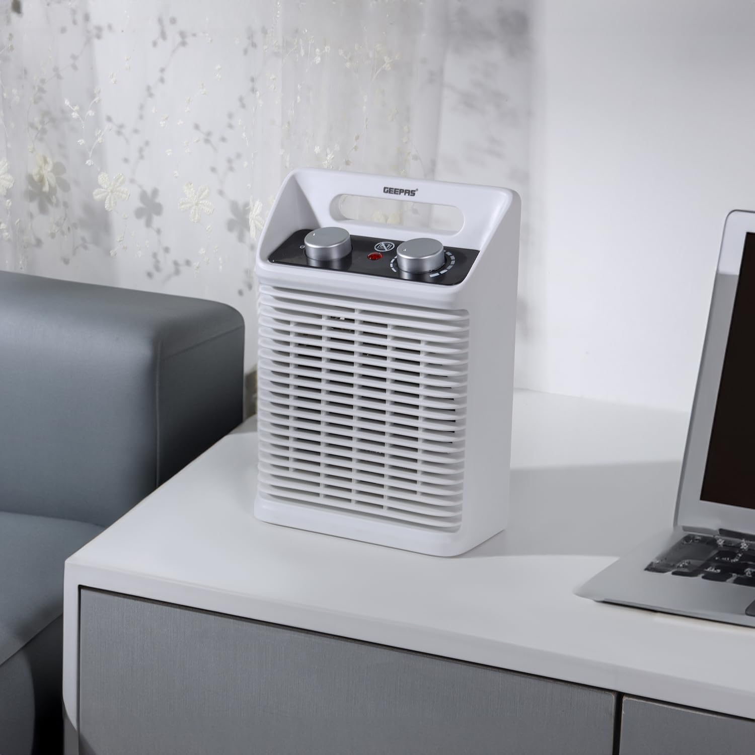 GEEPAS Portable Fan Heater 2000W | Low Running Cost with 2 Heat Settings 1000-2000W Safety Tip-Over Switch & Overheat Protection | Energy Efficient Heater with Cooling/Warm/Hot Mode | 2 Year Warranty