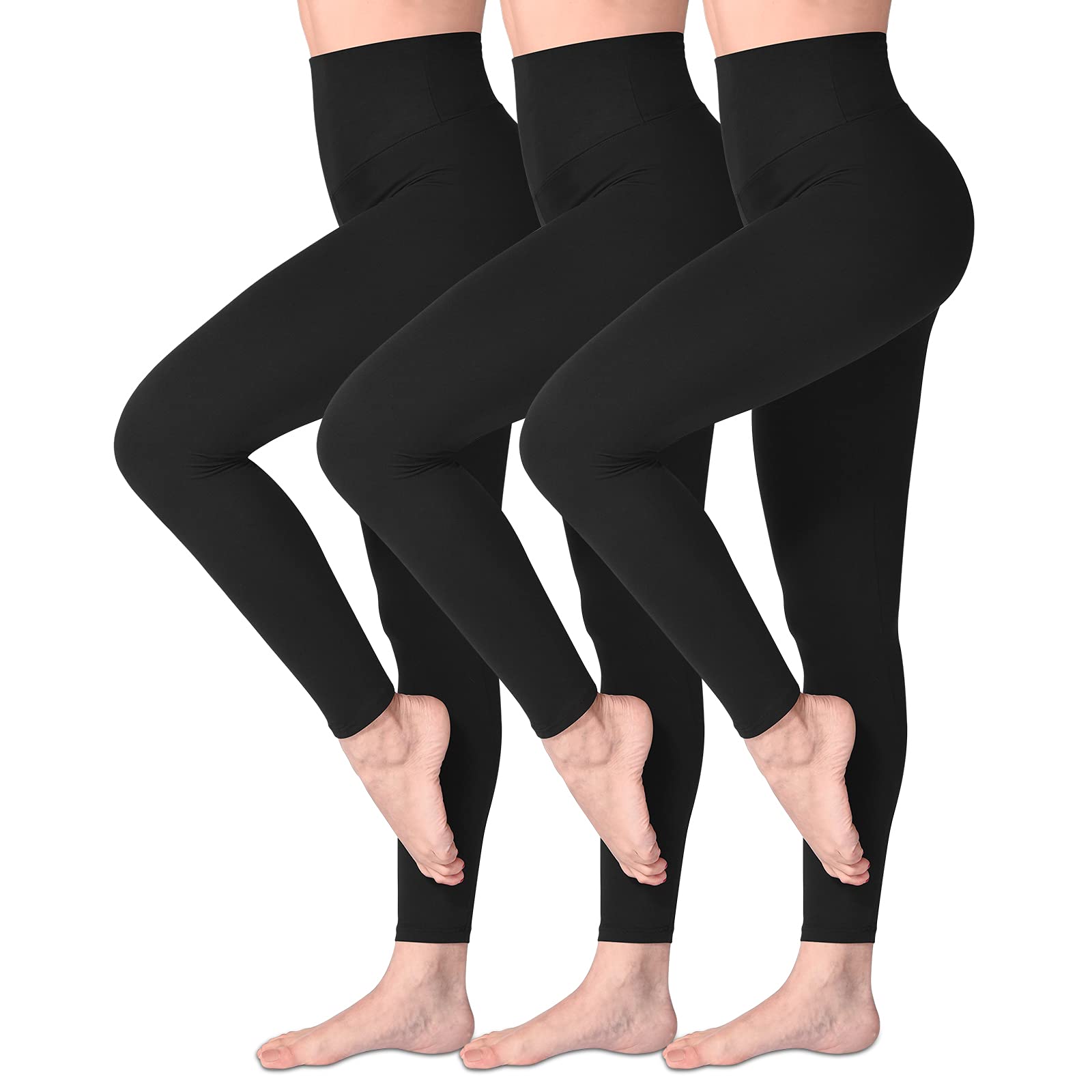 SINOPHANT High Waisted Leggings for Women, Buttery Soft Elastic Opaque Tummy Control Leggings,Plus Size Workout Gym Yoga Stretchy Pants