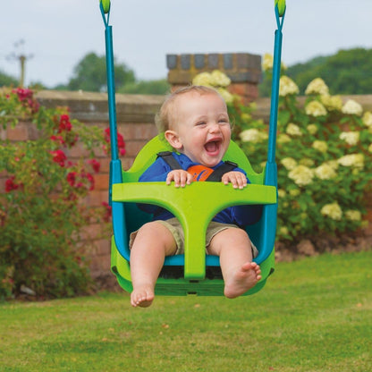 TP Toys, 4-in-1 Ajustable Swing Seat, Premium Outdoor Playground Swing Seat with Adjustable Ropes and Safety Strap, Weather-Resistant, ideal for Gardens and Playgrounds, 6 months - 8 years