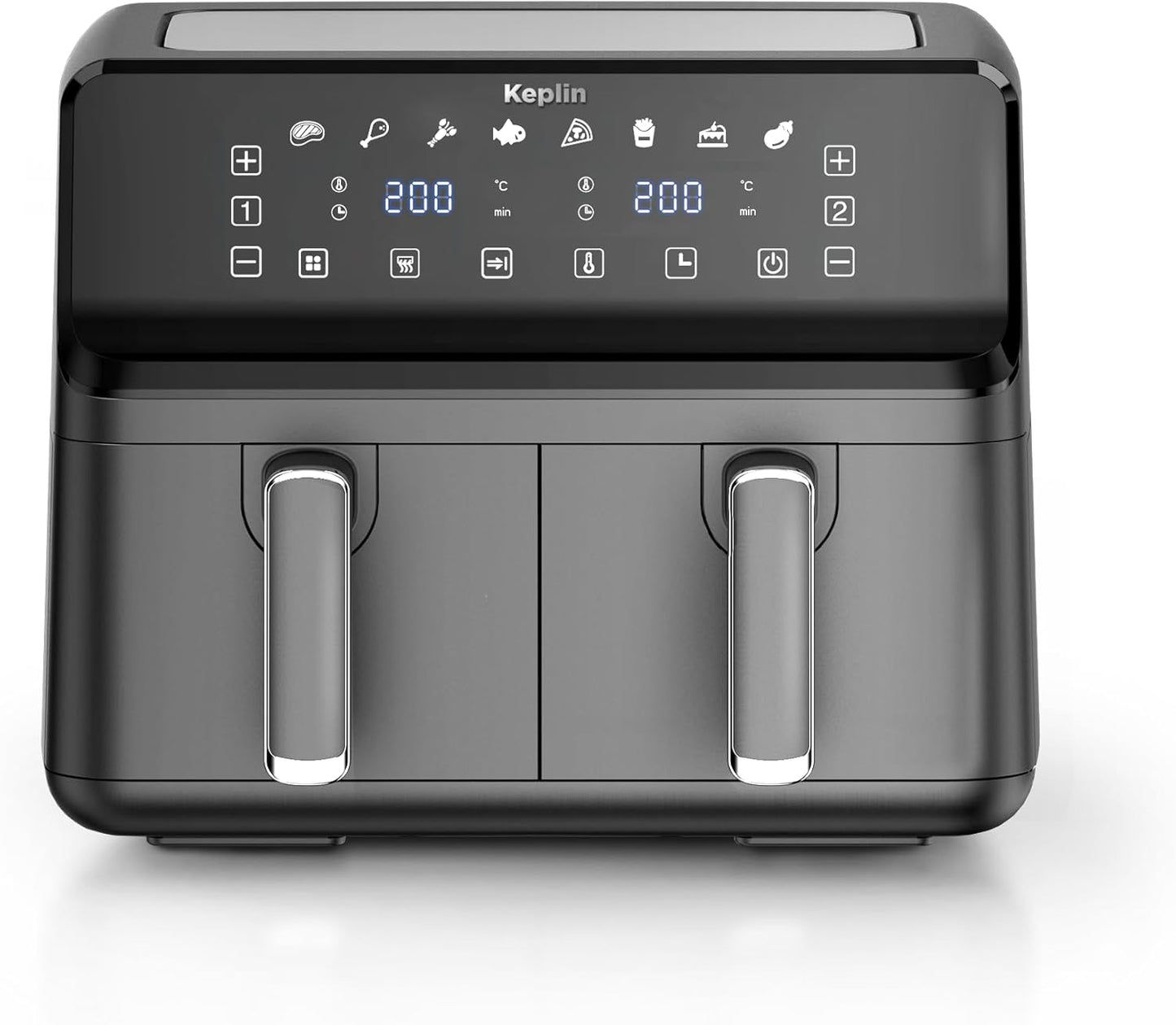 Keplin 9L Dual Zone Air Fryer - 2700W Energy-Saving Cooker with 6 Cooking Functions - Extra-Large Capacity for Healthy Meals - Roast, Bake, Dehydrate, Crisp - Family Size (9L)