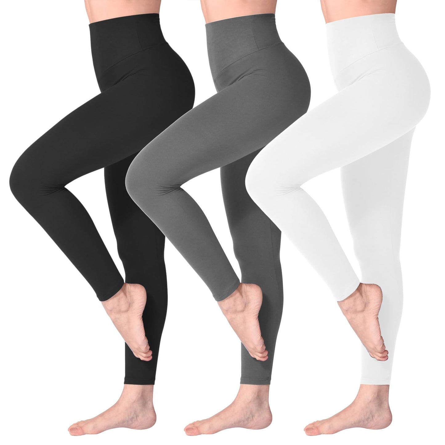 SINOPHANT High Waisted Leggings for Women, Buttery Soft Elastic Opaque Tummy Control Leggings,Plus Size Workout Gym Yoga Stretchy Pants