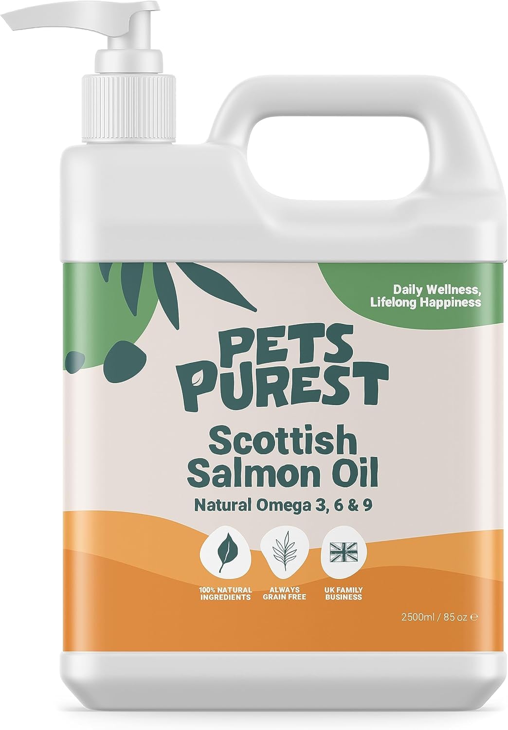 Scottish Salmon Oil For Dogs, Cats, Horse, Ferret - Pure Omega 3, 6 & 9 Fish Oil Food Treats Supplement for Natural Coat, Immune Support, Itchy Skin, Joint & Brain Health (500ml)