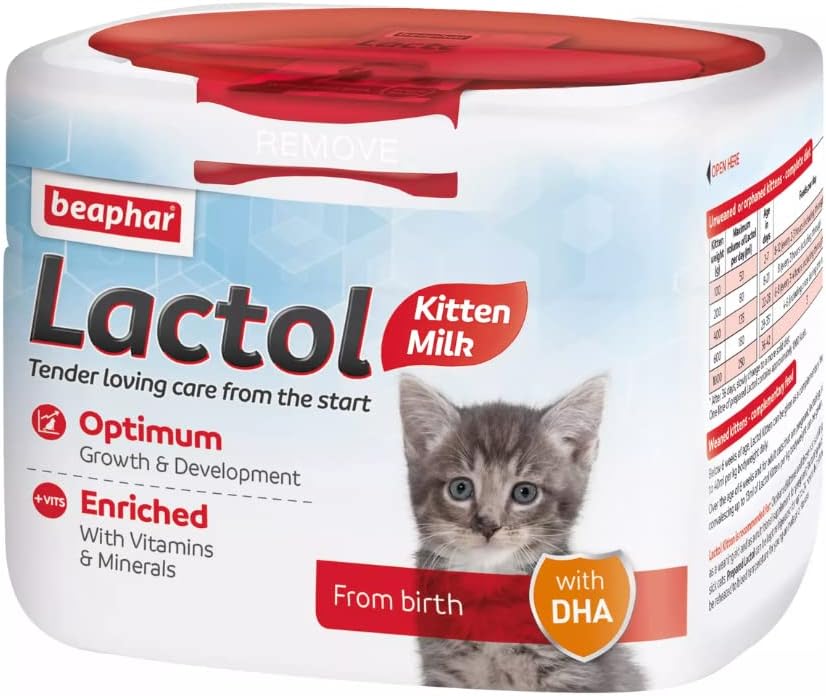 Beaphar | Lactol Kitten Milk | Milk Replacer | Complete Feed for Newborn & Weaning Kittens | DHA & Taurine | Suitable for Hand Rearing | For Kittens from Birth | 250g