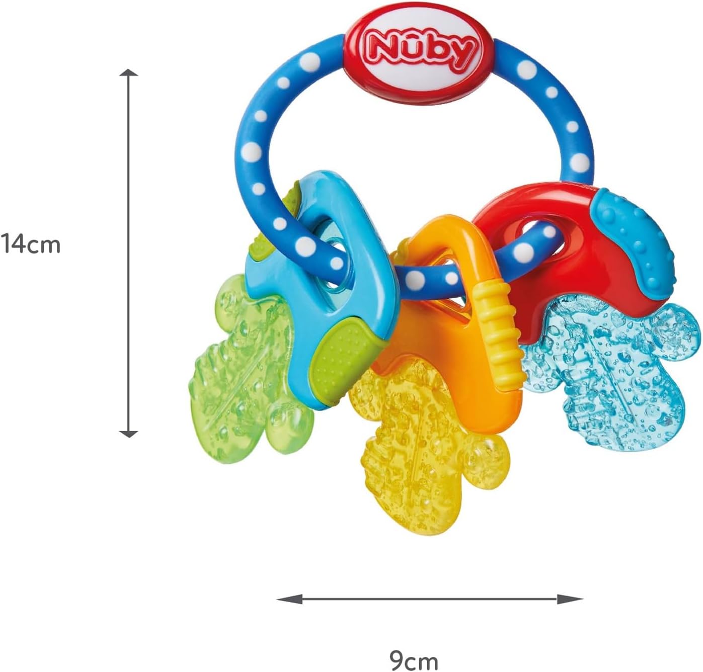 Nuby IcyBite™ Keys – Soothing Teether | Multiple Teething Surfaces | Refrigerator Safe | Suitable from 3 Months Plus