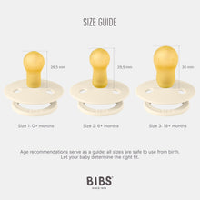 BIBS Colour Soother 2-Pack, BPA Free Dummy Pacifier, Round Nipple. Natural Rubber Latex, Size 1 (0-6 Months), Ivory/Sage