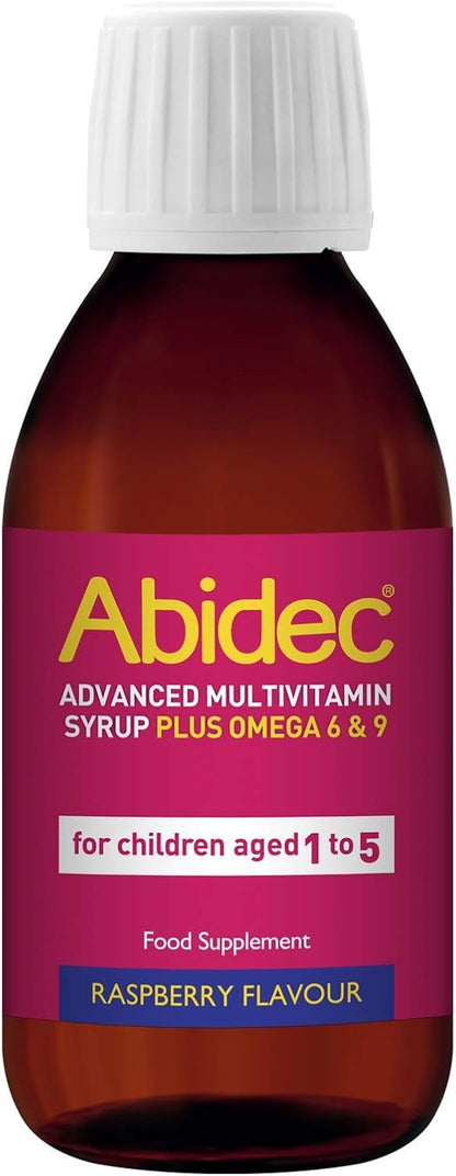 Abidec Kid Multivitamin Syrup – has Vitamin D for Normal Growth and Development of Bones in Children - Blend of 12 Essential Vitamins – Contains Omega 6 & 9 - Suitable for Kids Aged 1-5 - 150ml