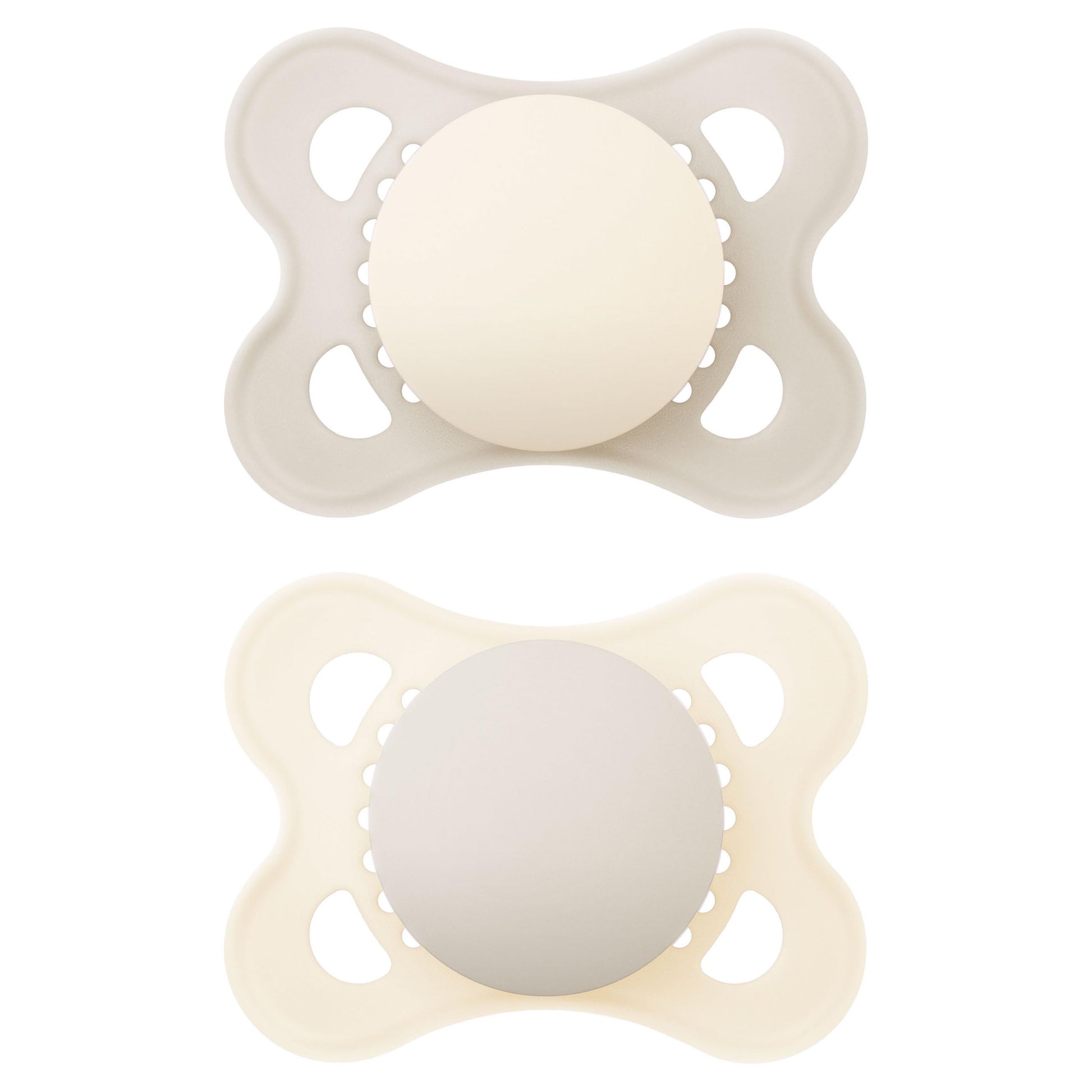 MAM Original Soothers | 0-6 Months | 2 Pack | Comes in Dummy Steriliser Case | Sustainable Materials | Baby Accessories for Newborn | Blue/Cream (Various Designs)