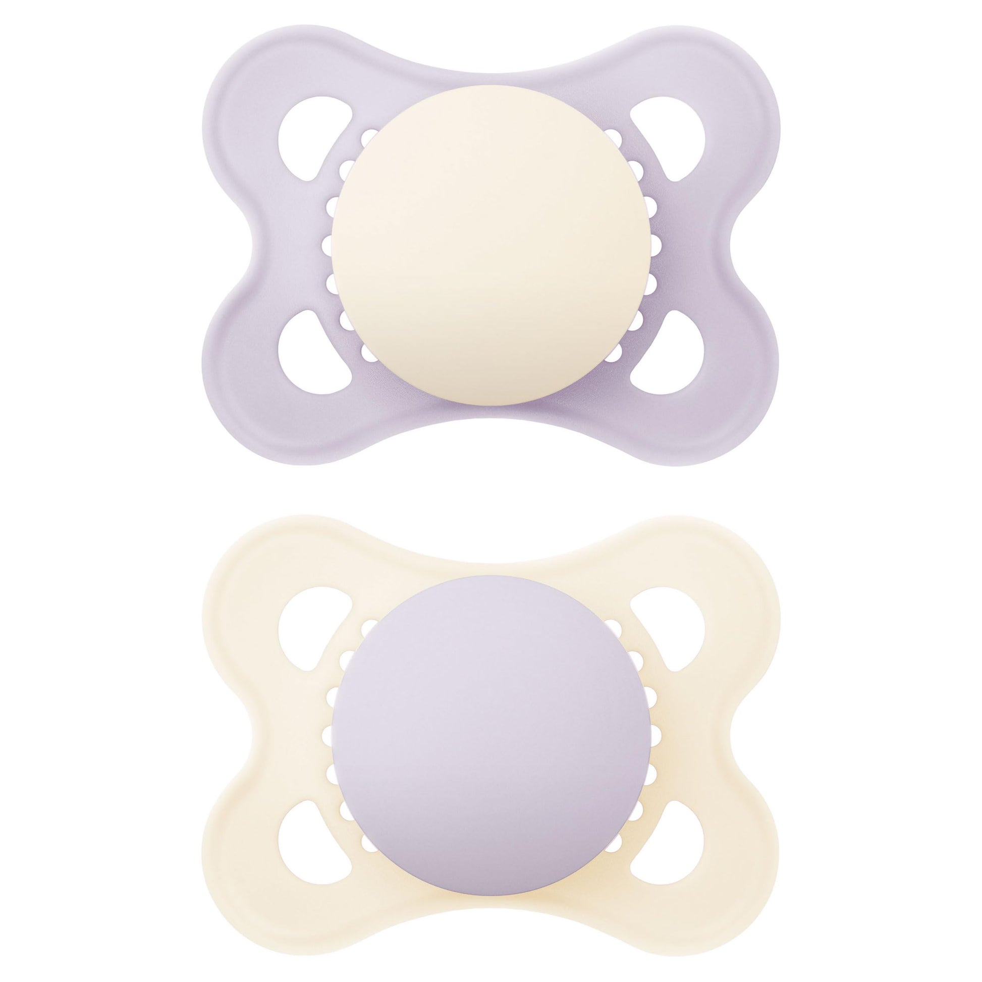 MAM Original Soothers | 0-6 Months | 2 Pack | Comes in Dummy Steriliser Case | Sustainable Materials | Baby Accessories for Newborn | Blue/Cream (Various Designs)
