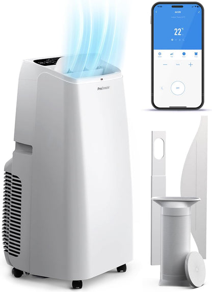 Pro Breeze 4-in-1 Powerful Portable Air Conditioner 12,000 BTU - Smart Home WiFi Compatible - App & Voice Control - Heater & Dehumidifier mode, 24hr Timer & Window Venting Kit - Class A Energy Rating