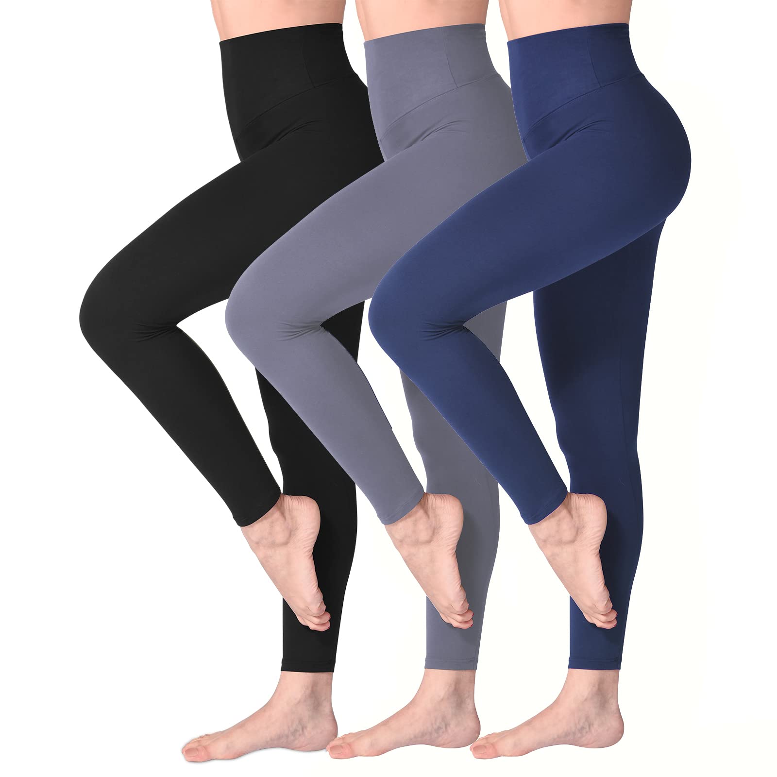 SINOPHANT High Waisted Leggings for Women, Buttery Soft Elastic Opaque Tummy Control Leggings,Plus Size Workout Gym Yoga Stretchy Pants