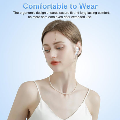 xinwld Wireless Earbuds, Bluetooth 5.3 Headphones In Ear, 4 ENC Noise Cancelling Mic Wireless Earphones, IP7 Waterproof Headphones with 40H Playtime, Mini Ultra Light, Silver