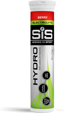 Science In Sport Hydro Hydration Tablets, Gluten-Free, Zero Sugar, Berry Flavour Plus Electrolytes, 20 Effervescent Tablets