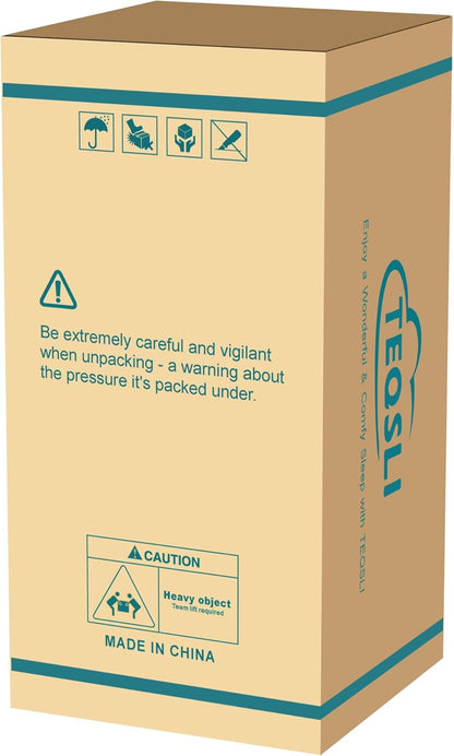 TeQsli Single Mattress 3FT, 10 Inch Gel Memory Foam 7 Zone Orthopedic Single Mattress Pocket Sprungs Wave Foam Hybrid - Medium Firm Motion - Isolation 90x190x25 cm