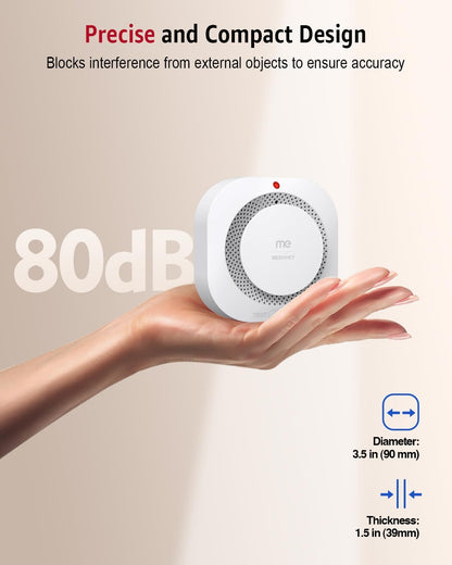 Smoke Alarms for Home, Smoke Alarm with 10 Years Life, Optical Fire Alarms for Home with LED Indicator and 80dB Audible, Smoke Detector Supplied with Fixing Kit Fully Certified