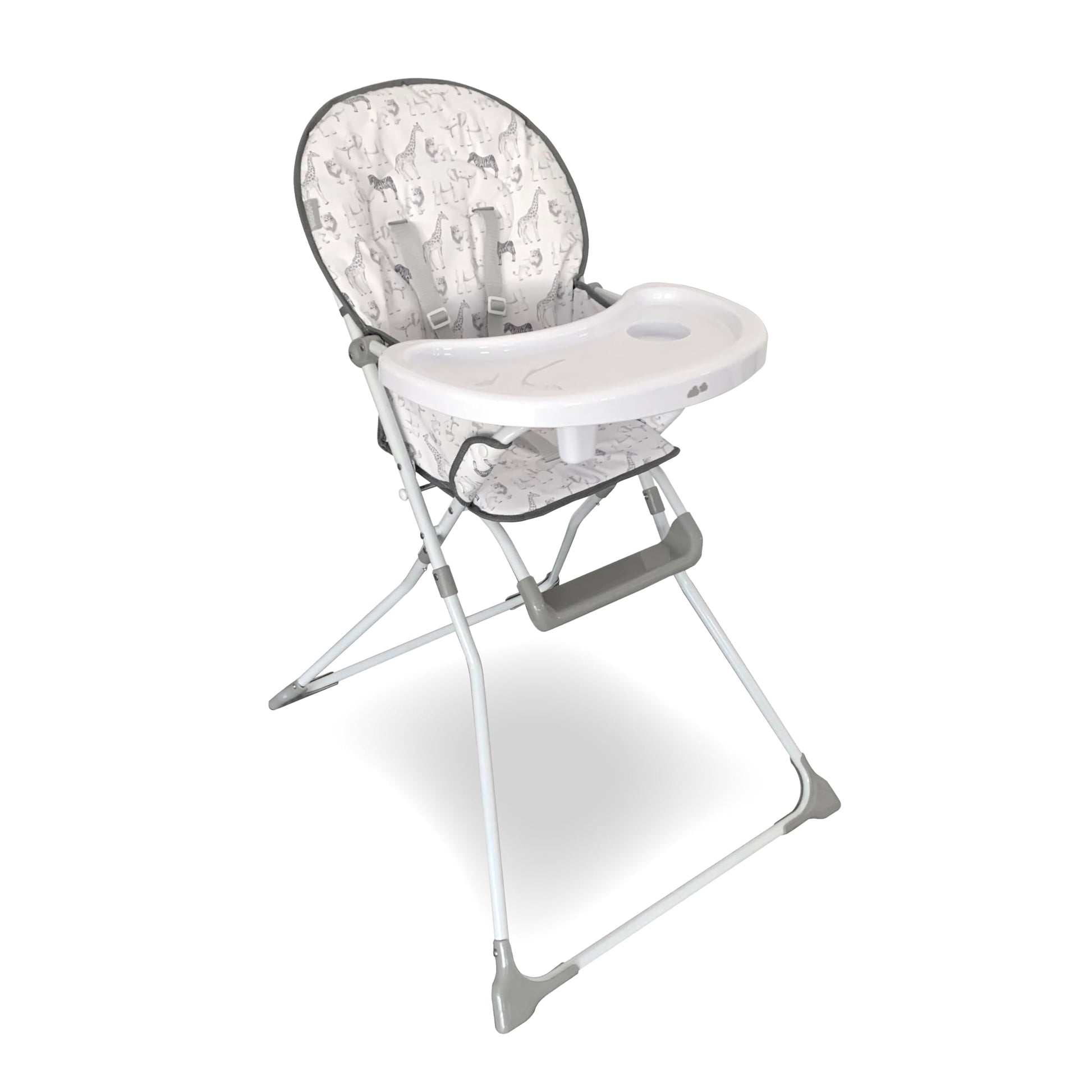 My Babiie MBHC1 Compact Highchair – Ultra Lightweight (5kg), Foldable, Easy Clean, Padded Seat, Footrest, Tray Cup Holder, for Toddler, from 6 Months to 3 Years (15kg) – Elephants