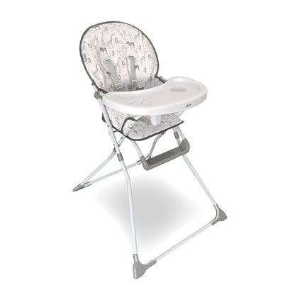 My Babiie MBHC1 Compact Highchair – Ultra Lightweight (5kg), Foldable, Easy Clean, Padded Seat, Footrest, Tray Cup Holder, for Toddler, from 6 Months to 3 Years (15kg) – Elephants