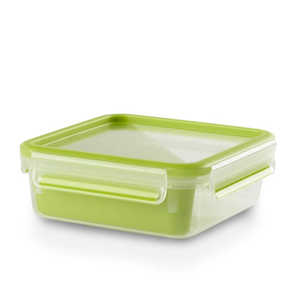 Tefal Master Seal To Go Salad Bowl, Round Food Storage, Clear, Green, 1 l