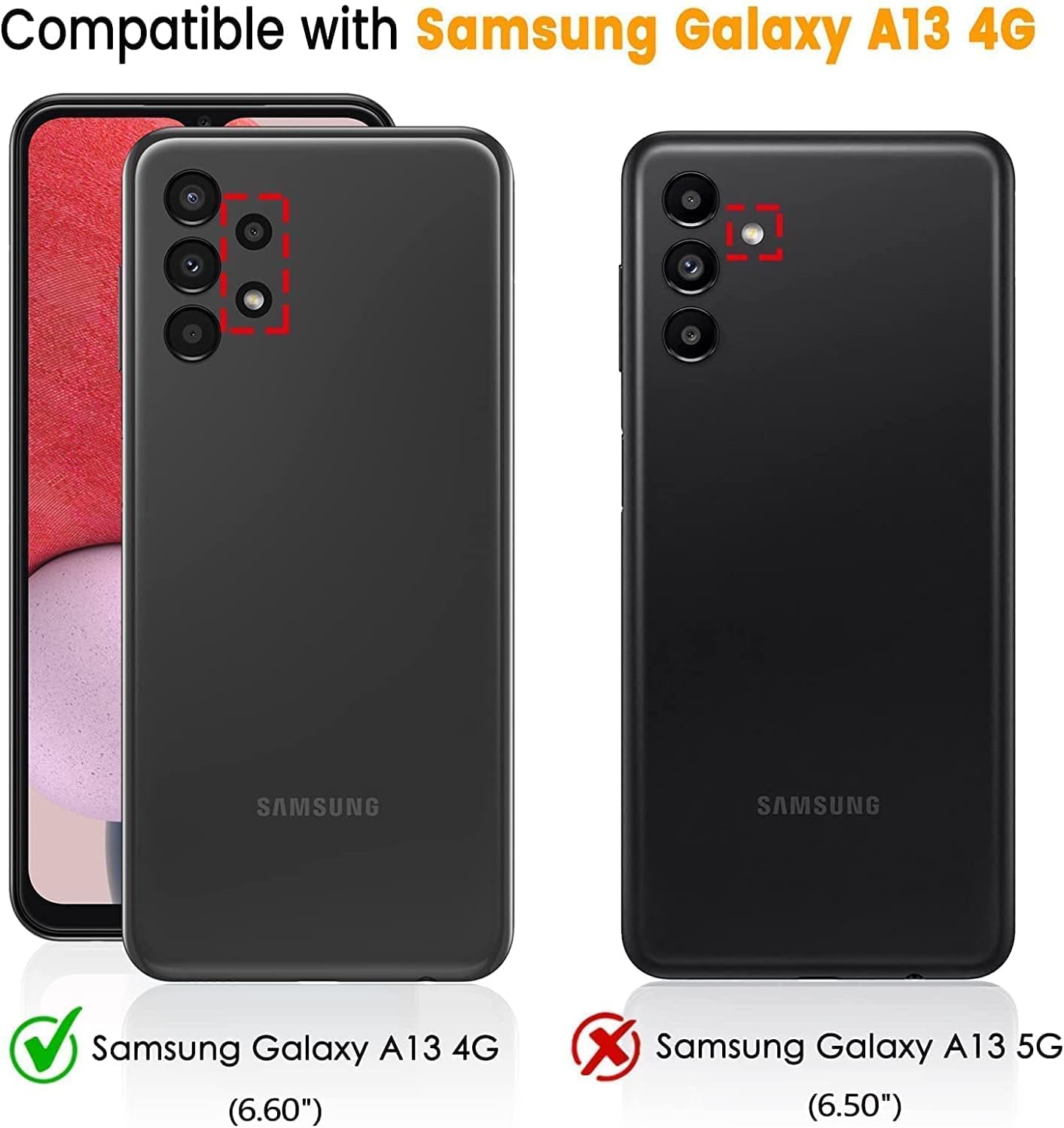 LeYi for Samsung Galaxy A13 4G Phone Case and 2 Tempered Glass Screen Protector + 2 Camera Lens Protector, Ring Holder Shockproof Military Grade Protective Mobile Phone Cover for Samsung A13 Rose Gold