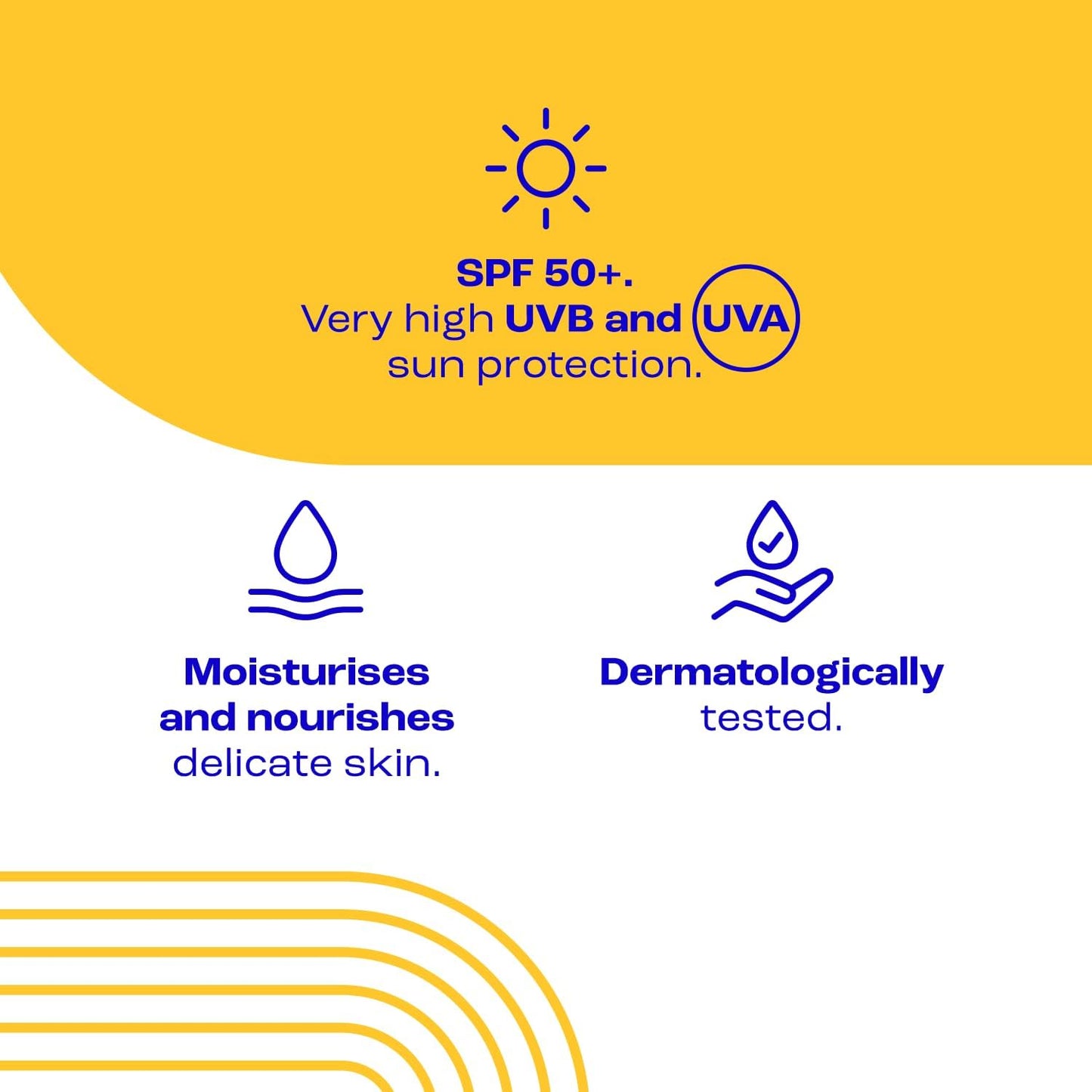 E45 Kids & Baby Sun Lotion for Sensitive Skin SPF 50+. Face & Body Gentle Sun Cream with UVA & UVB Protection with Avocado Oil. For Dry Sensitive Skin and Eczema Prone Skin -180 ml