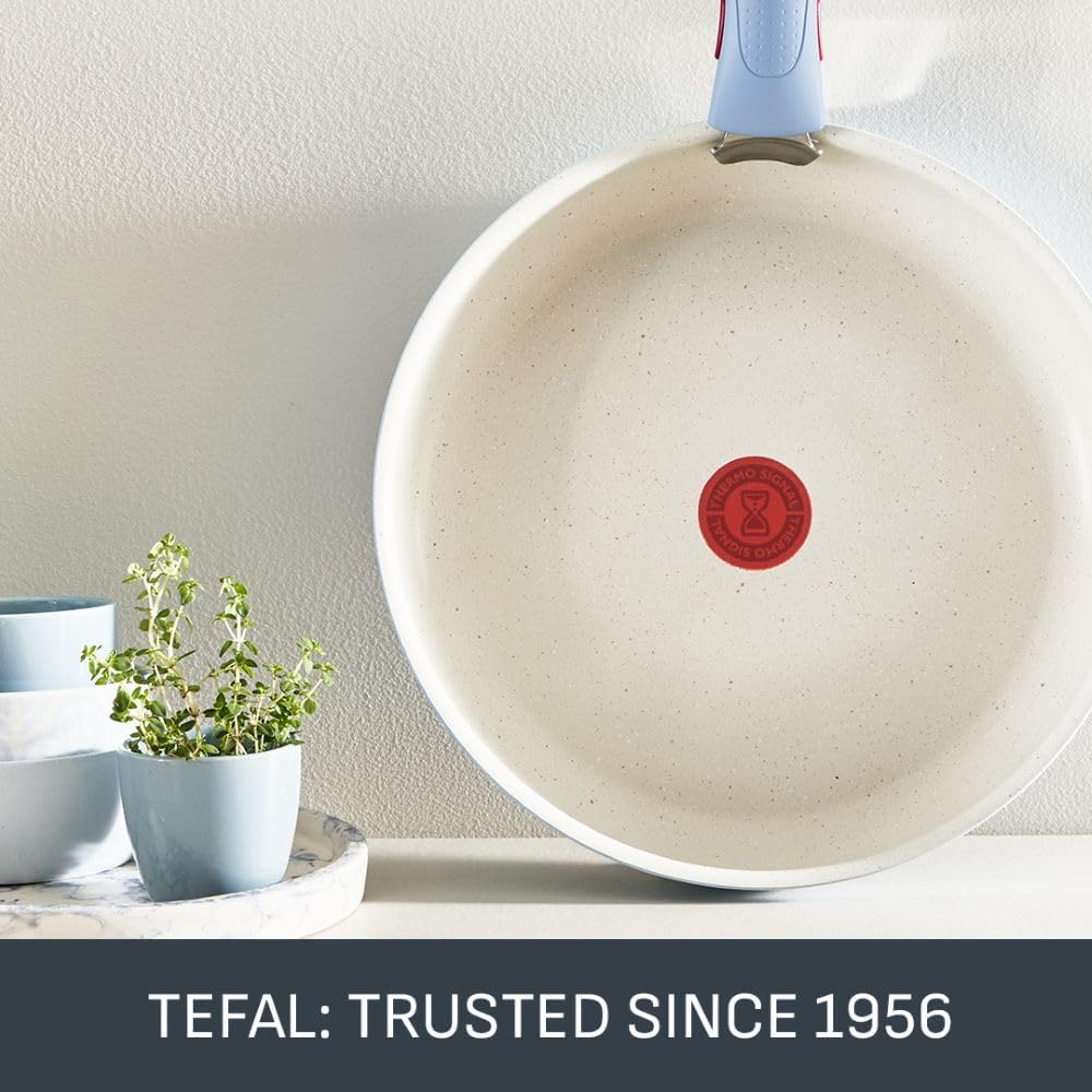 Tefal Ingenio Blue 4-Piece Non-Stick Cookware Set – Induction Frying Pan, Wok, Saucepan, Detachable Handle, Oven Safe, Stackable, Compact RV Kitchen Organiser, L8294S04