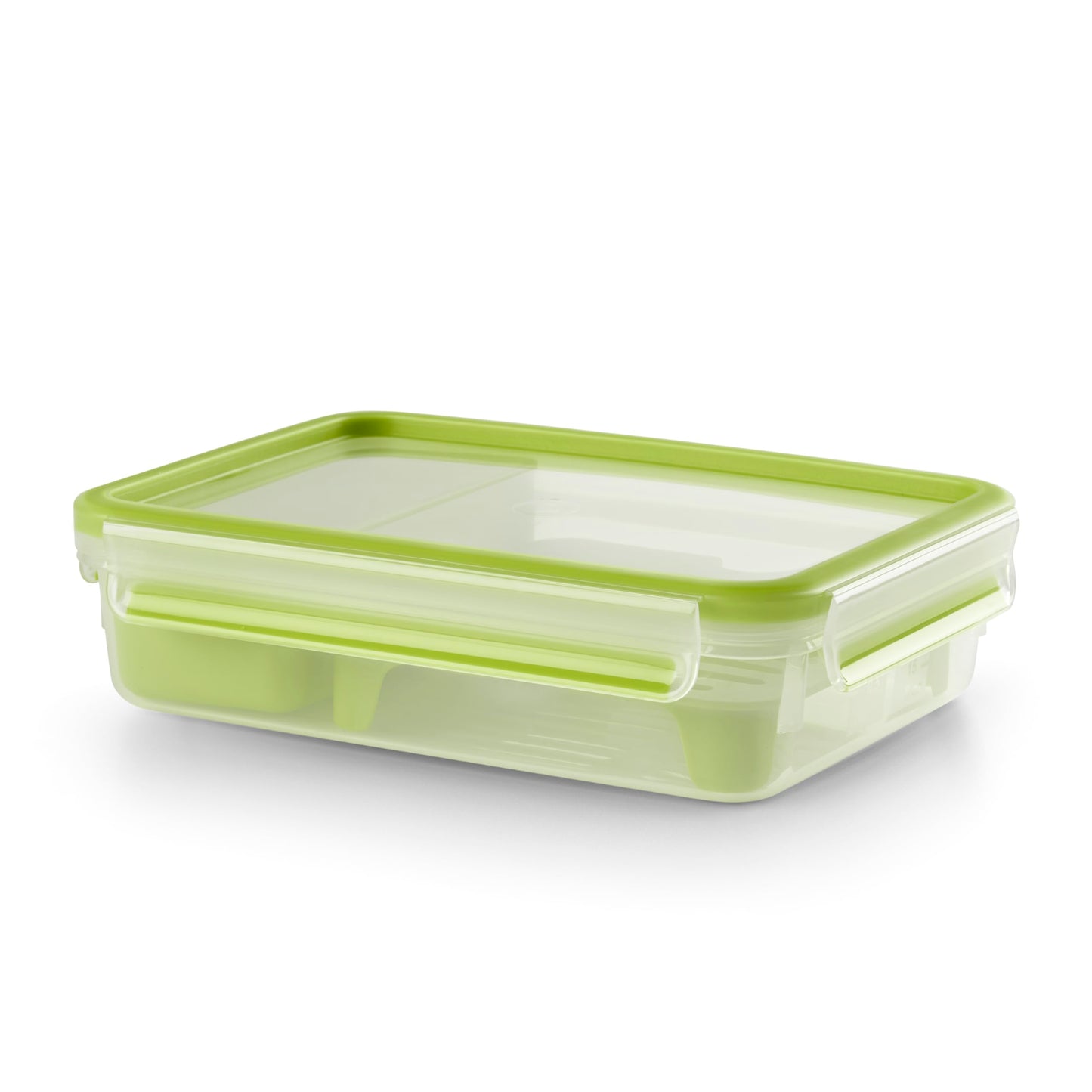 Tefal Master Seal To Go Salad Bowl, Round Food Storage, Clear, Green, 1 l