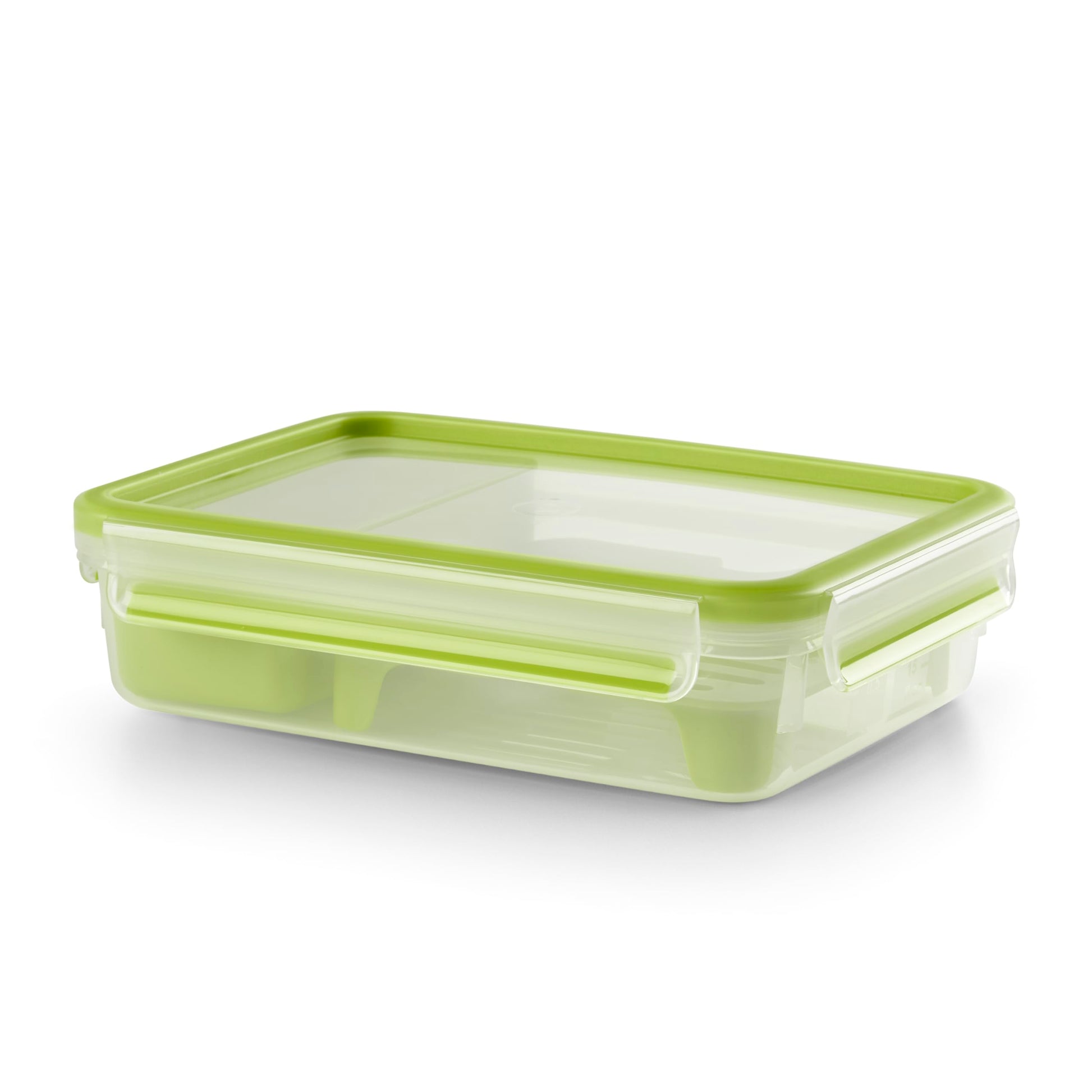 Tefal Master Seal To Go Salad Bowl, Round Food Storage, Clear, Green, 1 l