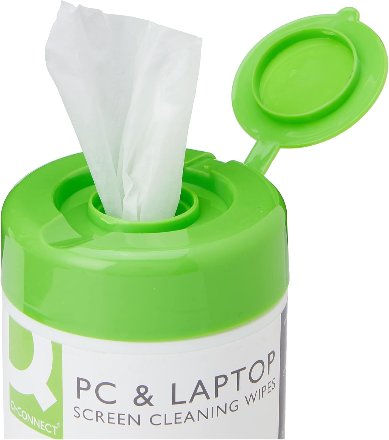 Screen Cleaning Wet Wipes Q-CONNECT Dispenser Tub 100pcs / Computer Accessories/Type-for TFT/LCD Screens/Kind-Antistatic/Colour-White/Capacity (ml)-N.a.
