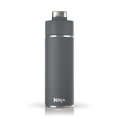 Ninja Thirsti Water Bottle and Flask 709 ML With Leak-Proof Lid, Designed For Carbonated, Hot & Cold Drinks, Ideal For Travel & Sports, Triple Insulated, Stainless Steel Bottle, Black, DW2401EUUKBK