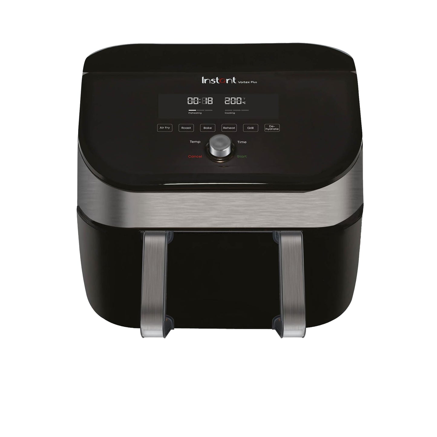 Instant Vortex Digital Single Drawer Air Fryer with Easy to Use 4 Smart Programmes - Air Fry, Bake, Roast and Reheat Capacity, Non-Stick and Dishwasher Safe Basket, Black - 5.7 Litre, 1700W
