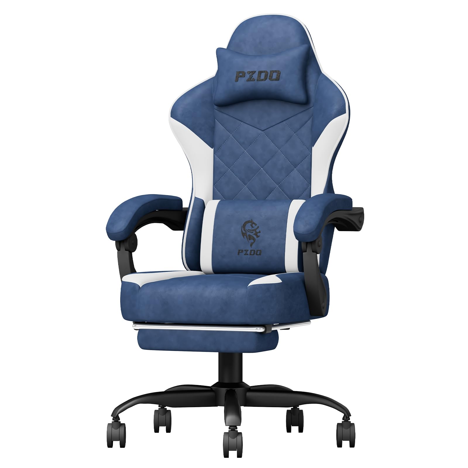 Gaming Chair, Gaming Chairs for Adults, Ergonomic Computer Chair with Footrest, Reclining Pc Gamer Chairs with Headrest and Lumbar Support, Technical Fabric, Black, 350LBS