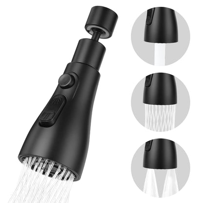 OSDUE Kitchen Tap Spray Head, 360° Swivel Spout, FM22 M24 Kitchen Sink Tap, Tap Faucet Attachment Spray with 3 Modes, Replacement Tap Bubbler Head Aerator,Tap Adapter Accessories,G1/2