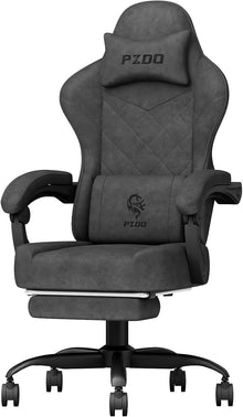 Gaming Chair, Gaming Chairs for Adults, Ergonomic Computer Chair with Footrest, Reclining Pc Gamer Chairs with Headrest and Lumbar Support, Technical Fabric, Black, 350LBS